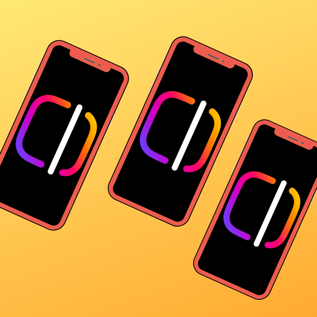 Blog cover featuring three graphics of a mobile phone with a red outline with the Instagram Edits App logo on the screen